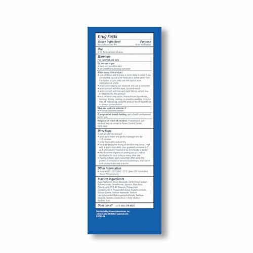 Drug facts label for PanOxyl Acne Creamy Wash