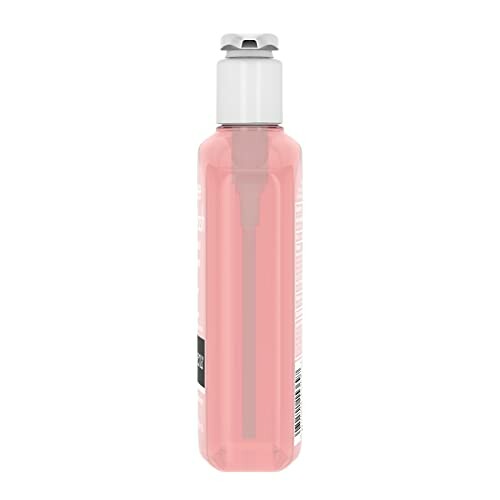 Clear pink bottle with white cap