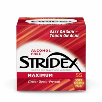 Stridex Maximum soft touch pads for acne treatment.